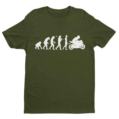 Funny Biker T-Shirt The Evolution of The Motorcycle Darwin Ape To Motorbike T-Shirt Gift
