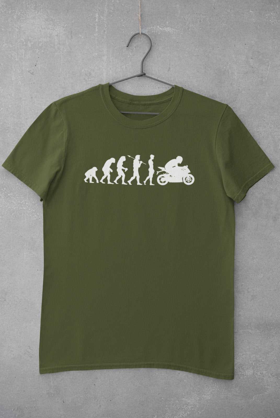 Funny Biker T-Shirt The Evolution of The Motorcycle Darwin Ape To Motorbike T-Shirt Gift