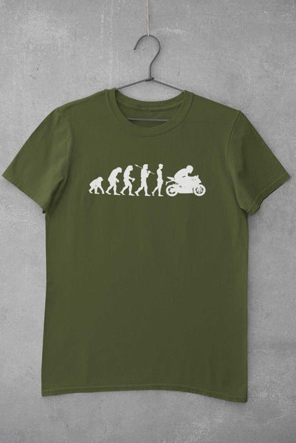 Funny Biker T-Shirt The Evolution of The Motorcycle Darwin Ape To Motorbike T-Shirt Gift