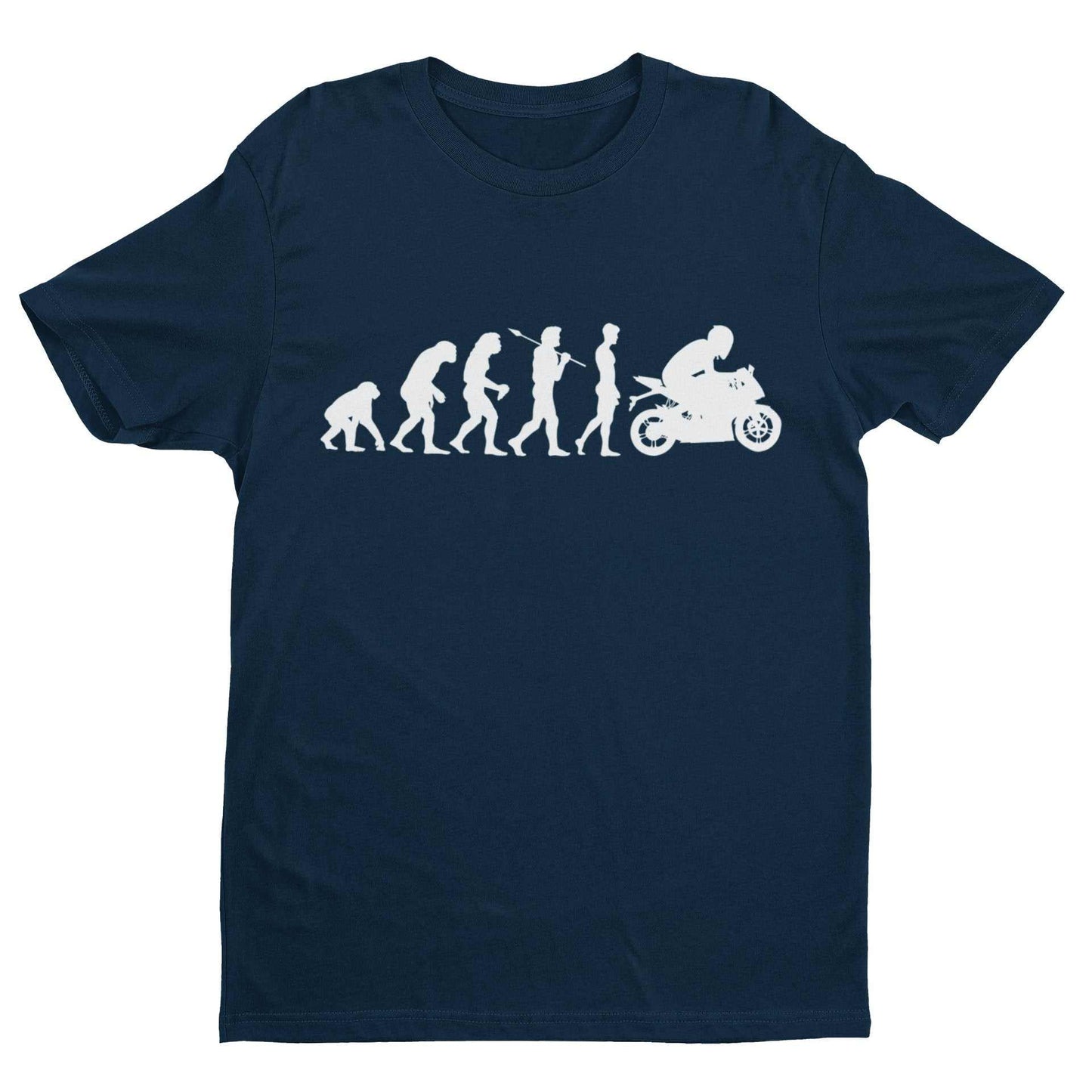 Funny Biker T-Shirt The Evolution of The Motorcycle Darwin Ape To Motorbike T-Shirt Gift