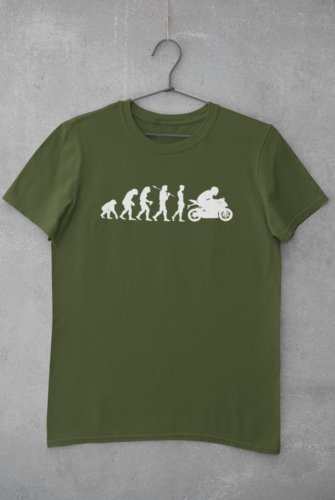 Funny Biker T-Shirt The Evolution of The Motorcycle Darwin Ape To Motorbike T-Shirt Gift