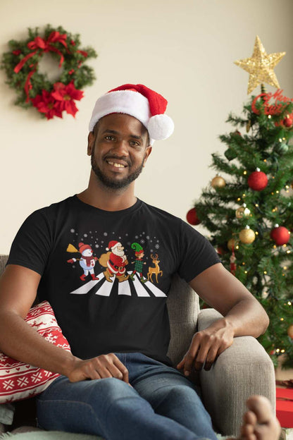 Funny Christmas Road T-Shirt Abbey Parody Santa Music XMas Crossing Gift T-Shirt