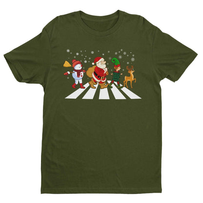 Funny Christmas Road T-Shirt Abbey Parody Santa Music XMas Crossing Gift T-Shirt