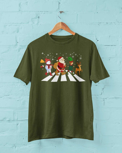 Funny Christmas Road T-Shirt Abbey Parody Santa Music XMas Crossing Gift T-Shirt
