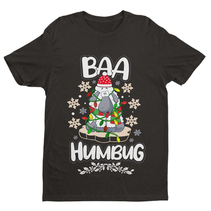 Funny Christmas T-Shirt Baa Humbug Bah Parody Scrooge Sheep joke Gift Dad T-Shirt