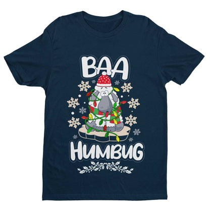Funny Christmas T-Shirt Baa Humbug Bah Parody Scrooge Sheep joke Gift Dad T-Shirt