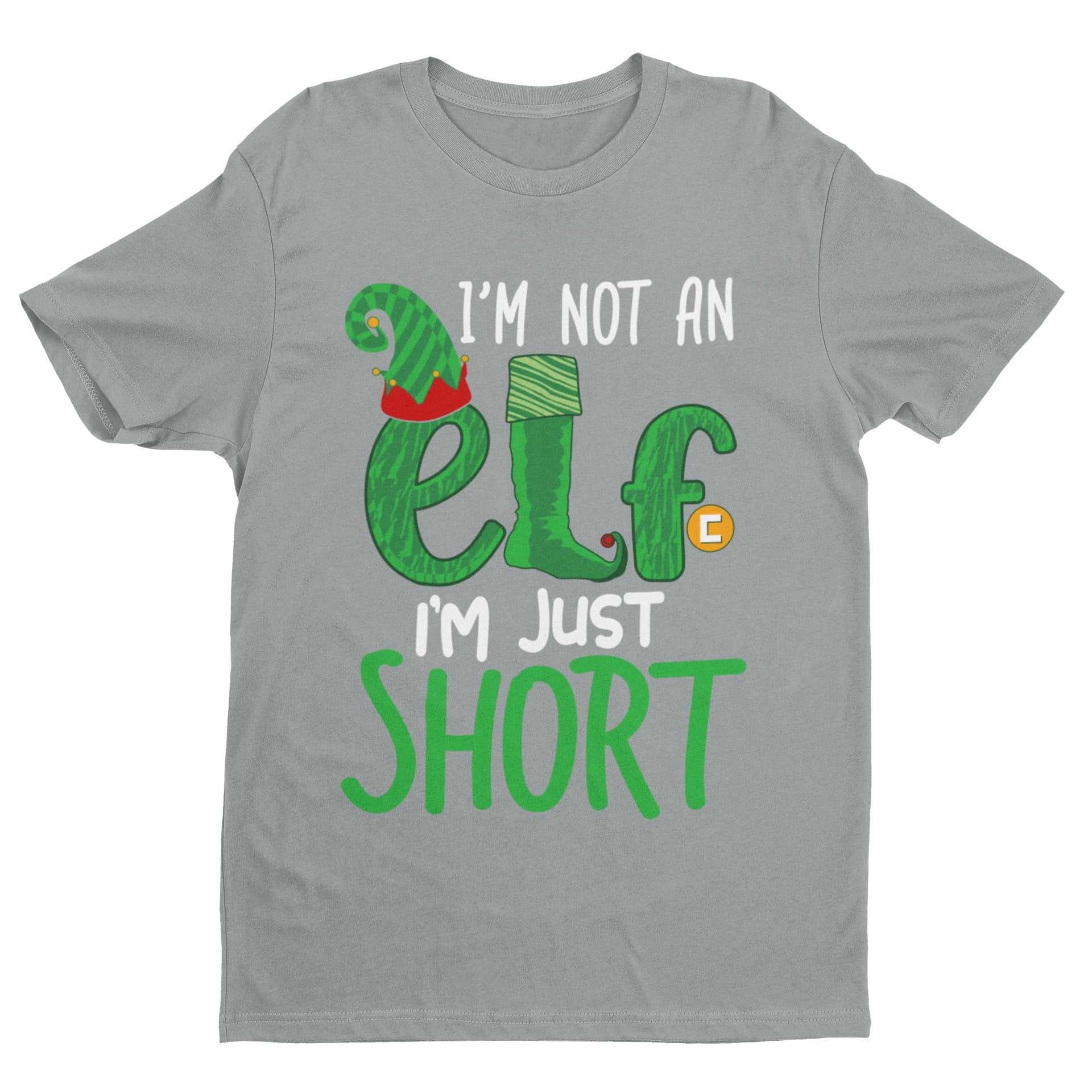 Funny Christmas T-Shirt I'm Not An Elf I'm Just Short Gift Novelty Xmas T-Shirt