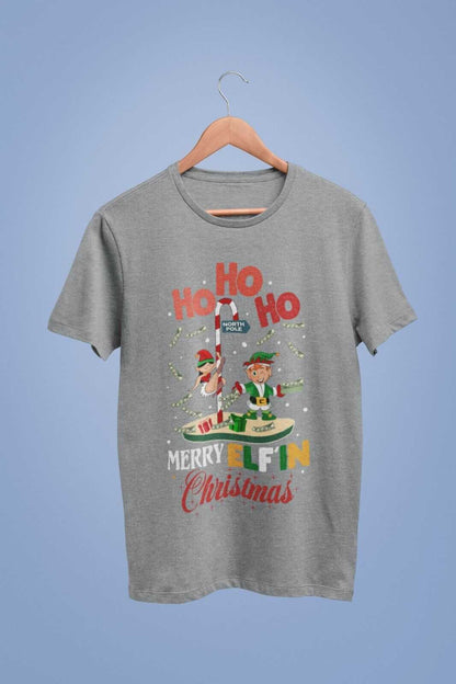 Funny Christmas T-Shirt Merry Elfin Xmas Rude Stripper Pole Naughty Gift Joke T-Shirt
