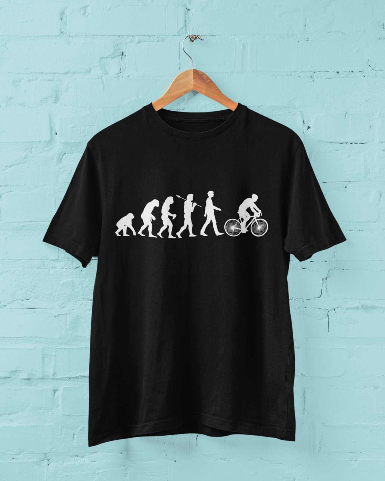 Funny Cycling T-Shirt Evolution Of Cycling Ape To Man Darwin Design Cyclist Gift T-Shirt