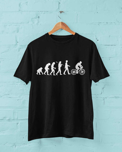 Funny Cycling T-Shirt Evolution Of Cycling Ape To Man Darwin Design Cyclist Gift T-Shirt