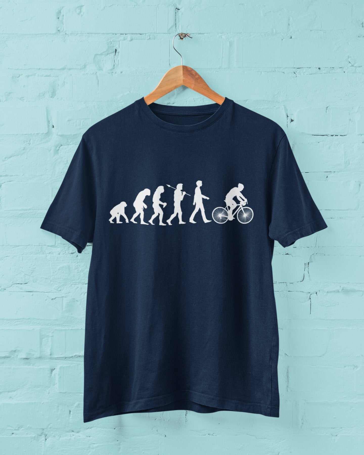 Funny Cycling T-Shirt Evolution Of Cycling Ape To Man Darwin Design Cyclist Gift T-Shirt