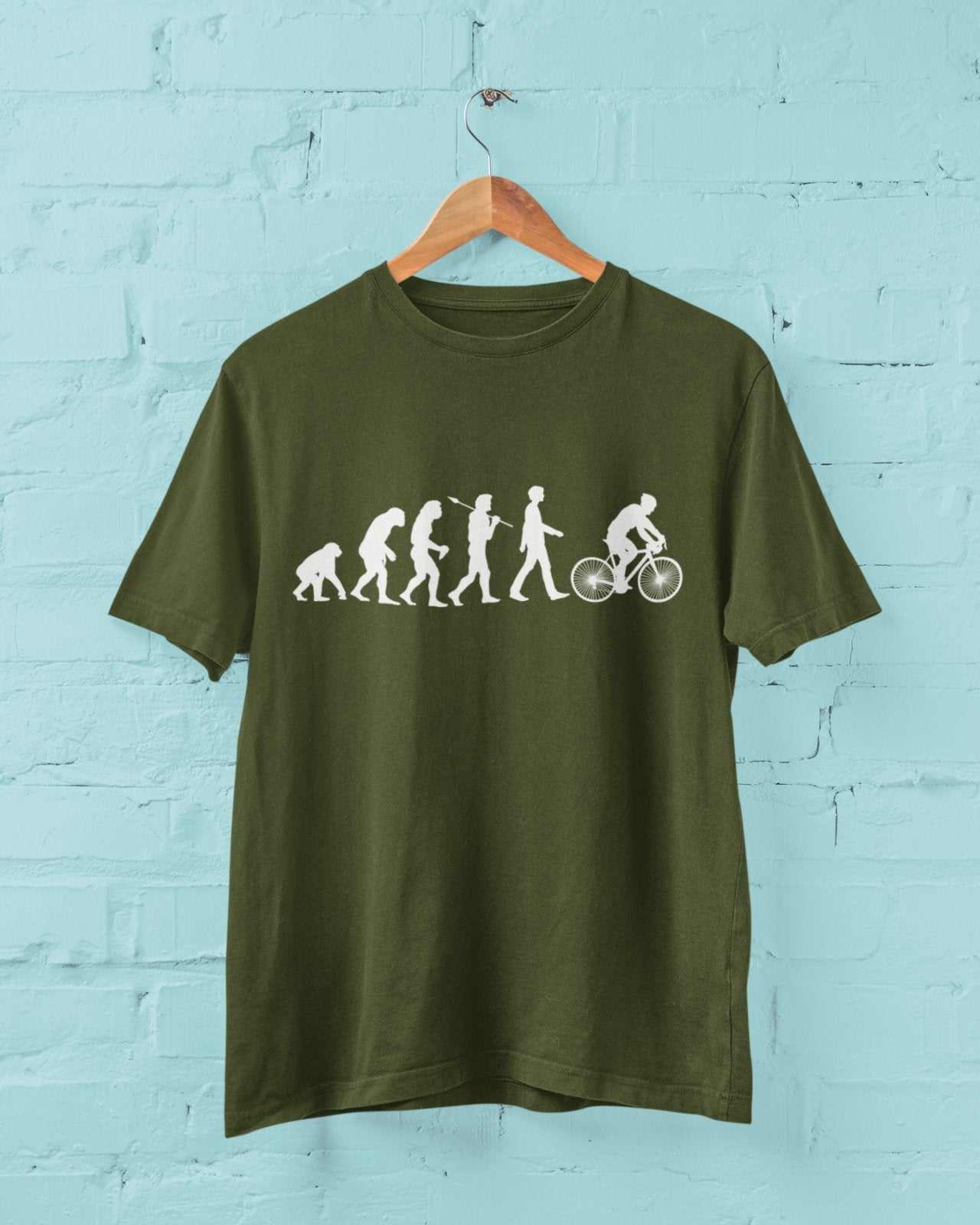Funny Cycling T-Shirt Evolution Of Cycling Ape To Man Darwin Design Cyclist Gift T-Shirt