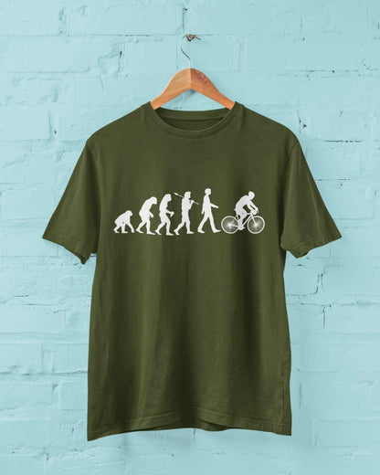 Funny Cycling T-Shirt Evolution Of Cycling Ape To Man Darwin Design Cyclist Gift T-Shirt