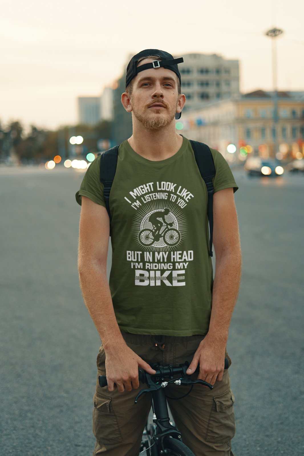 Funny Cycling T-Shirt I Might Look Like I'm Listening To You But In My Head I'm Riding My Bike T-Shirt Gift