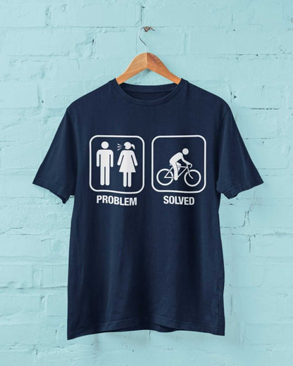 Funny Cycling T-Shirt PROBLEM SOLVED Nagging Wife Girlfriend Cyclist Gift T-Shirt