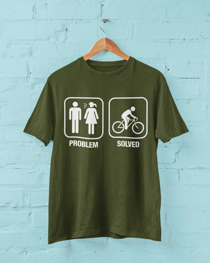Funny Cycling T-Shirt PROBLEM SOLVED Nagging Wife Girlfriend Cyclist Gift T-Shirt