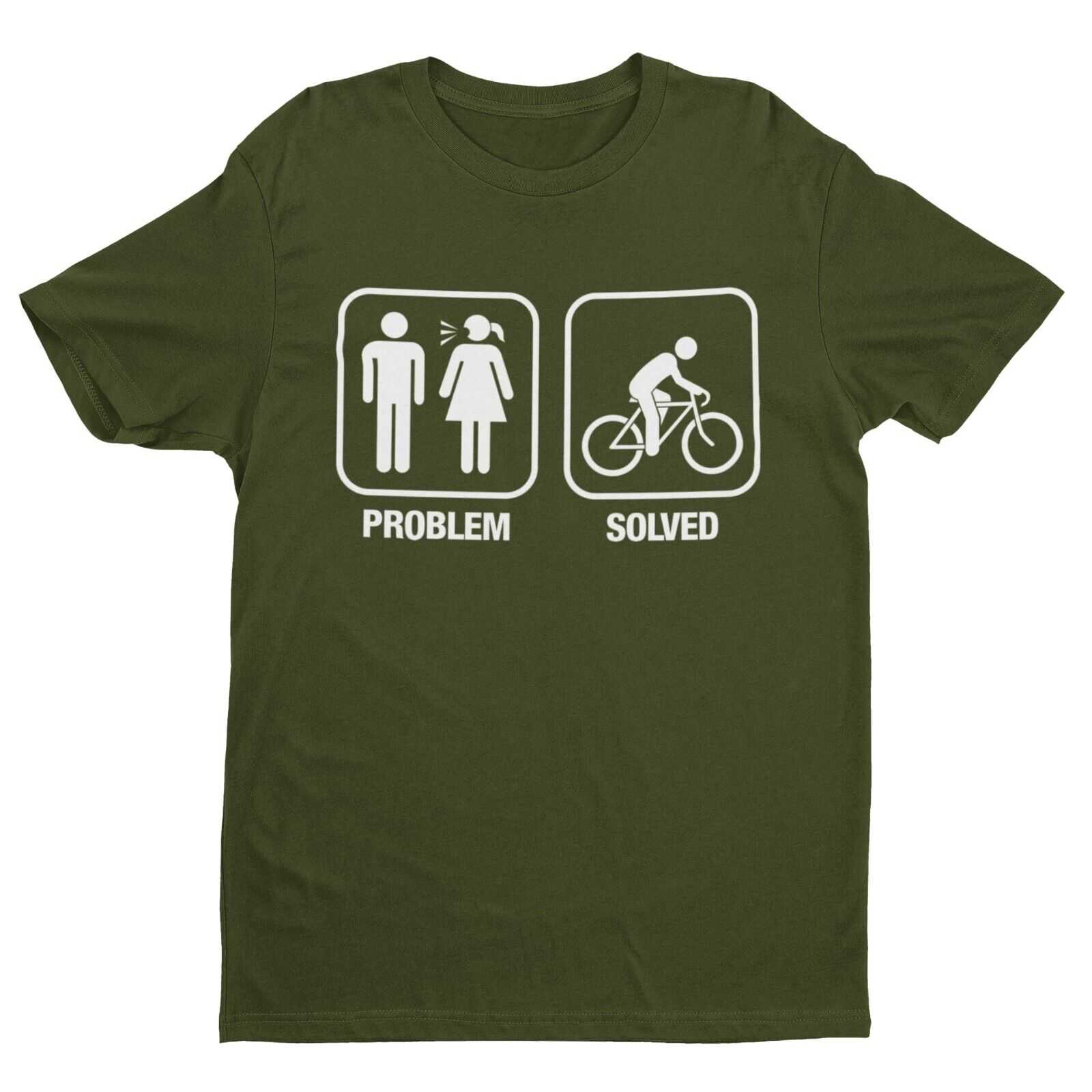 Funny Cycling T-Shirt PROBLEM SOLVED Nagging Wife Girlfriend Cyclist Gift T-Shirt