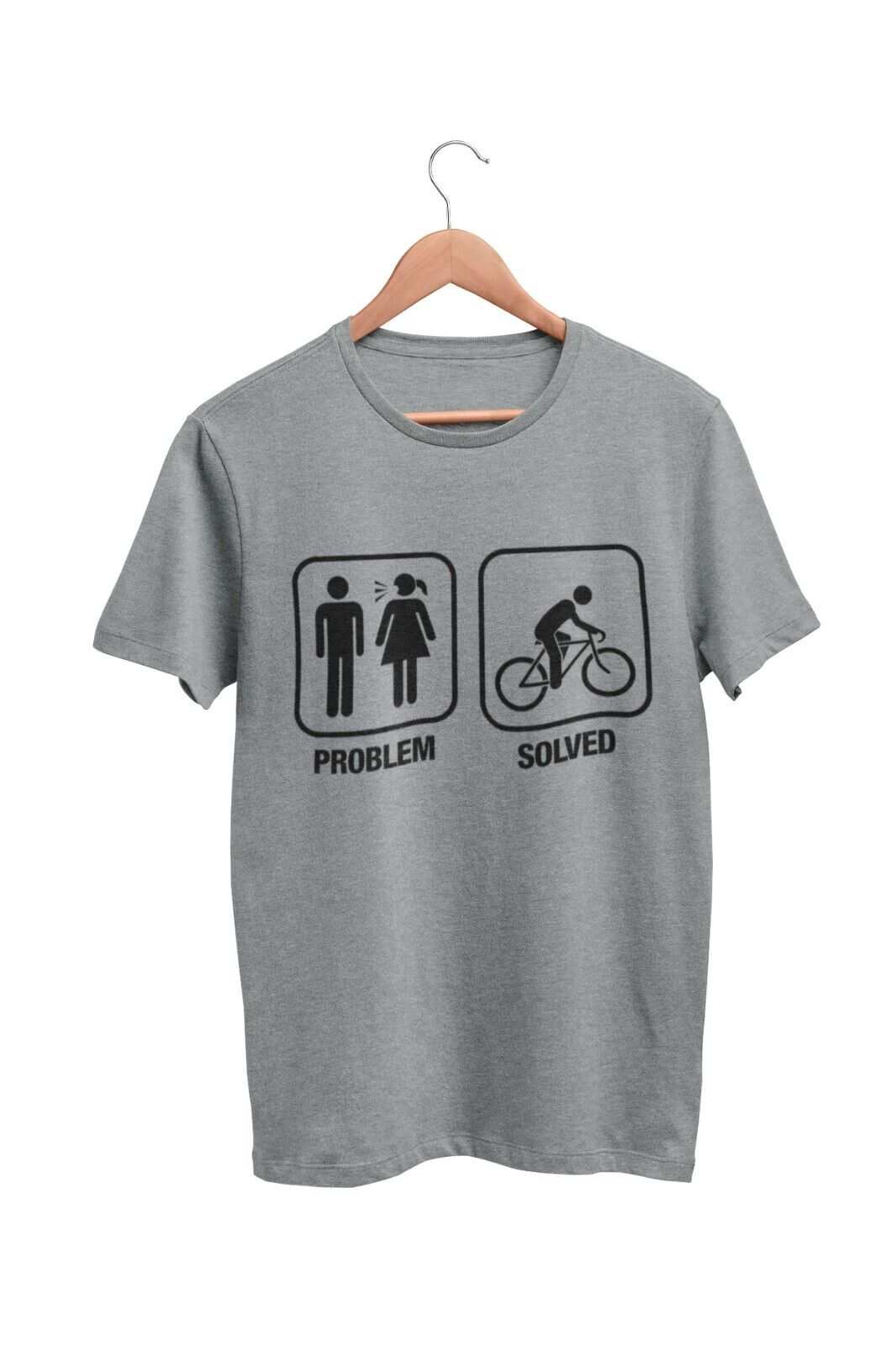Funny Cycling T-Shirt PROBLEM SOLVED Nagging Wife Girlfriend Cyclist Gift T-Shirt