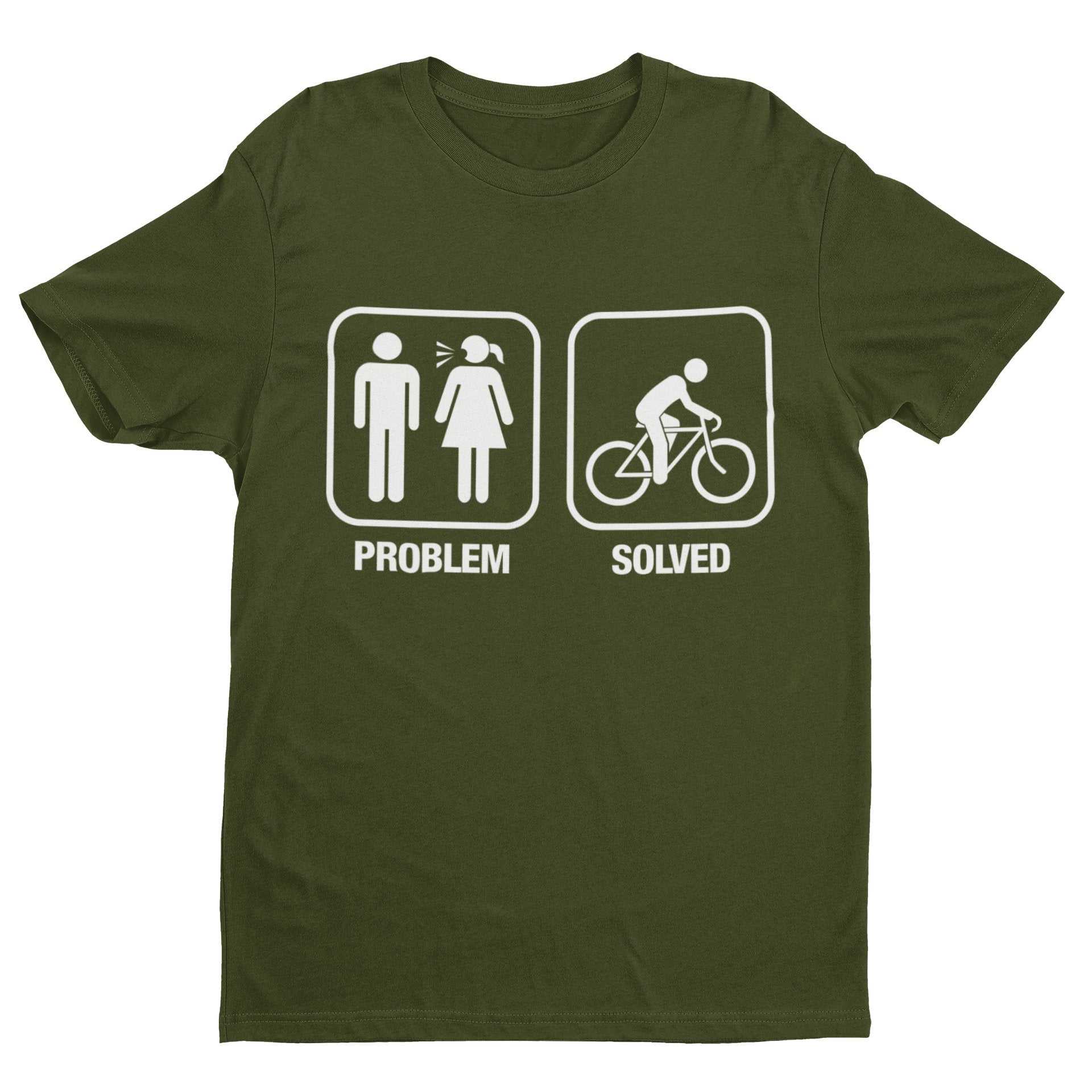 Funny Cycling T-Shirt PROBLEM SOLVED Nagging Wife Girlfriend Cyclist Gift T-Shirt