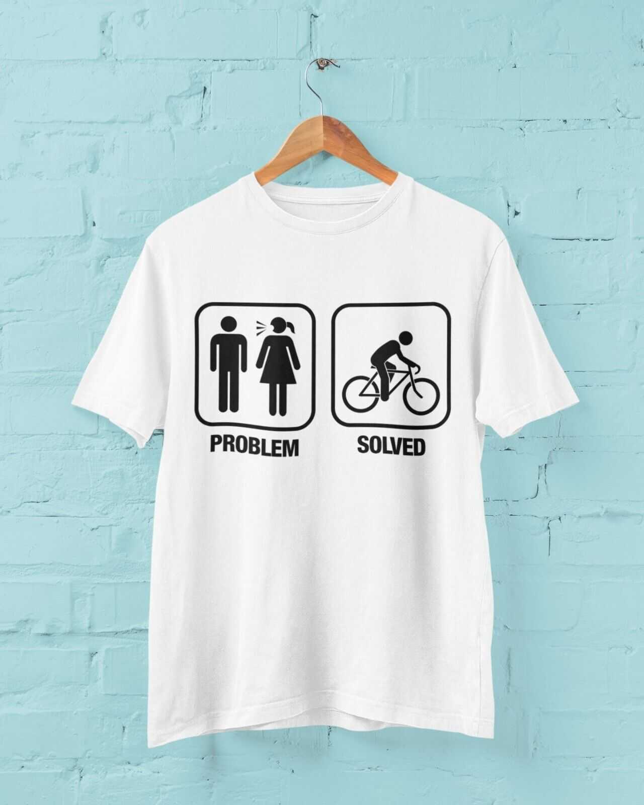 Funny Cycling T-Shirt PROBLEM SOLVED Nagging Wife Girlfriend Cyclist Gift T-Shirt