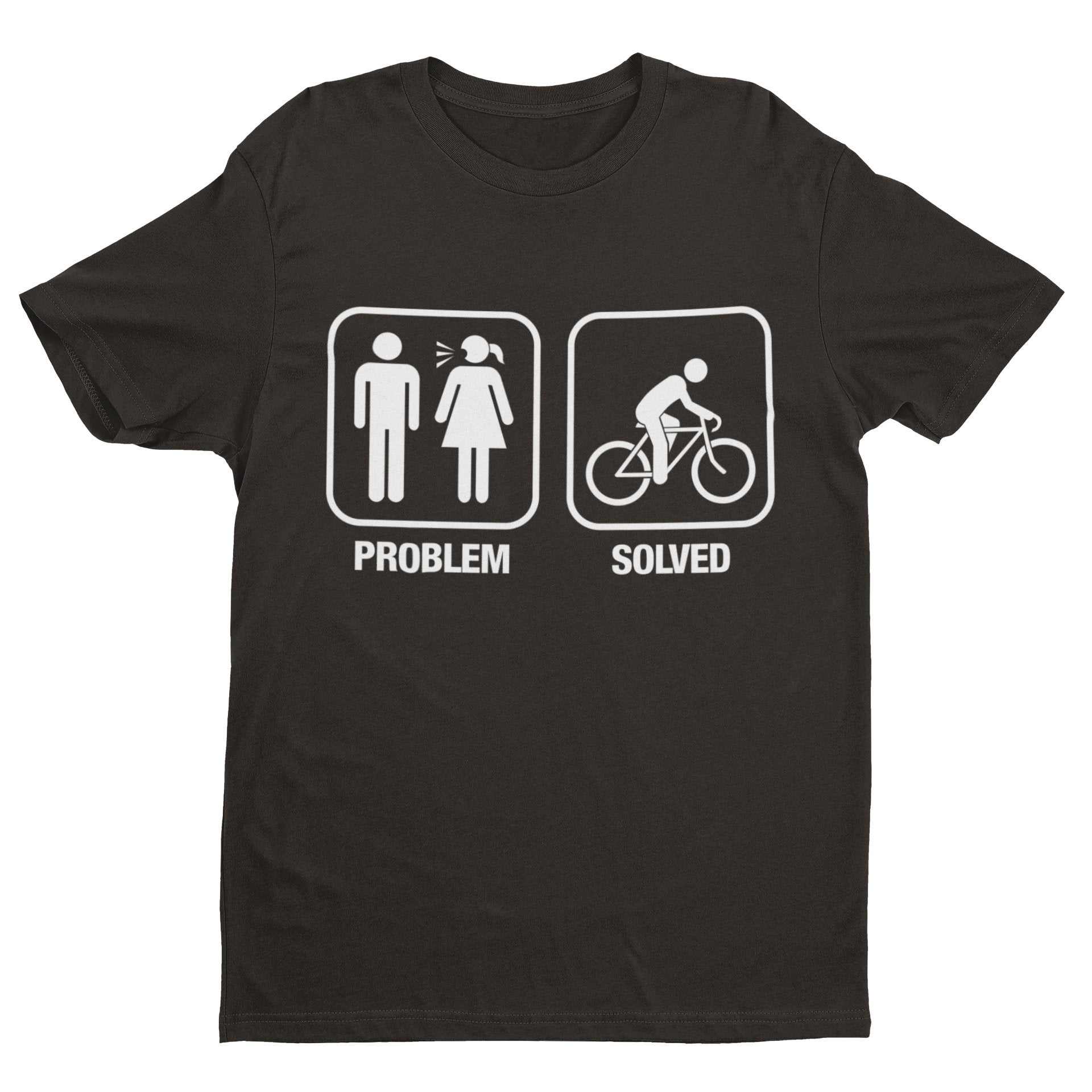 Funny Cycling T-Shirt PROBLEM SOLVED Nagging Wife Girlfriend Cyclist Gift T-Shirt