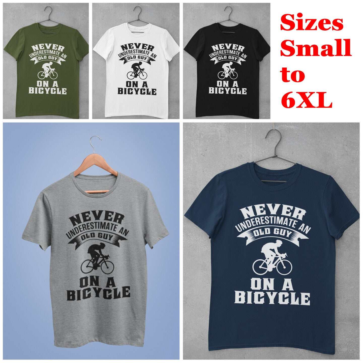 Funny Dad Cycling T-Shirt Never Underestimate An Old Guy On A Bicycle Gift T-Shirt
