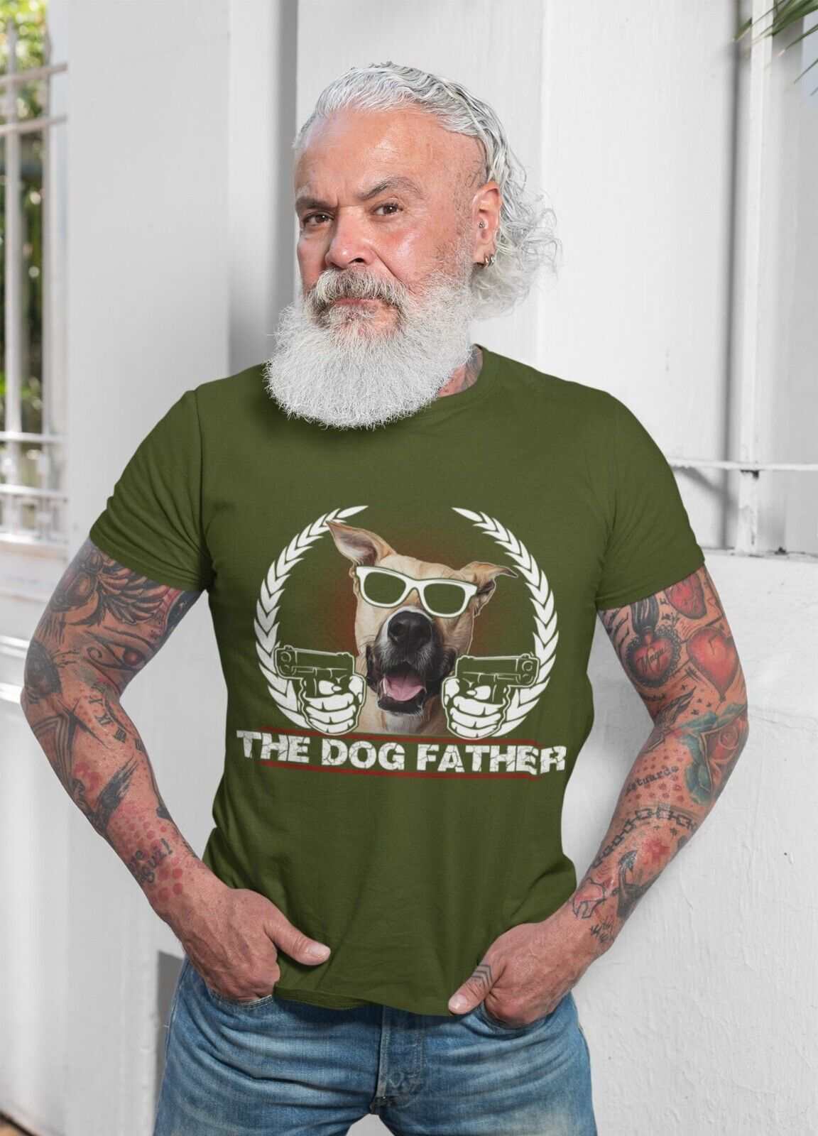 Funny Dog Lover T-Shirt THE DOGFATHER Parody Godfather Movie Gift For Owner Dad T-Shirt