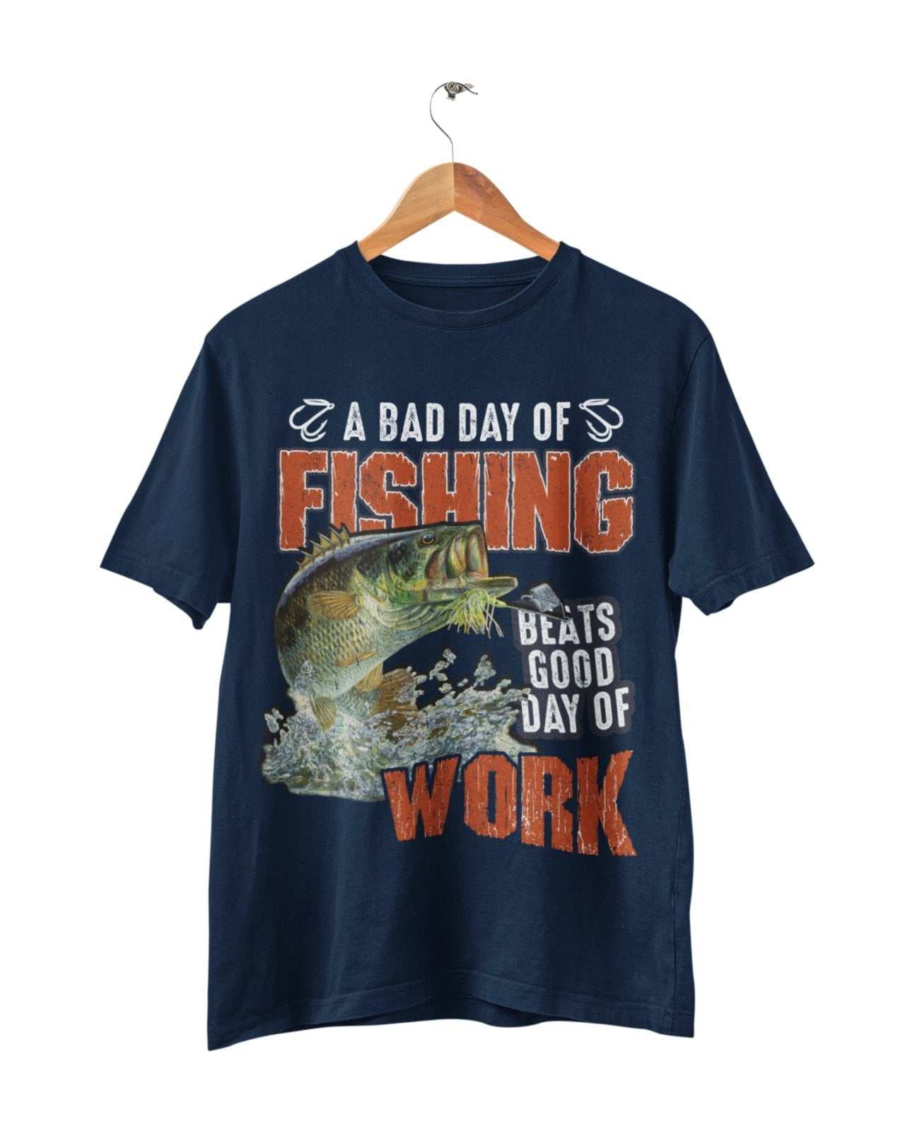 Funny Fishing T-Shirt A Bad Days Fishing Beats A Good Days Work Gift Angler T-Shirt