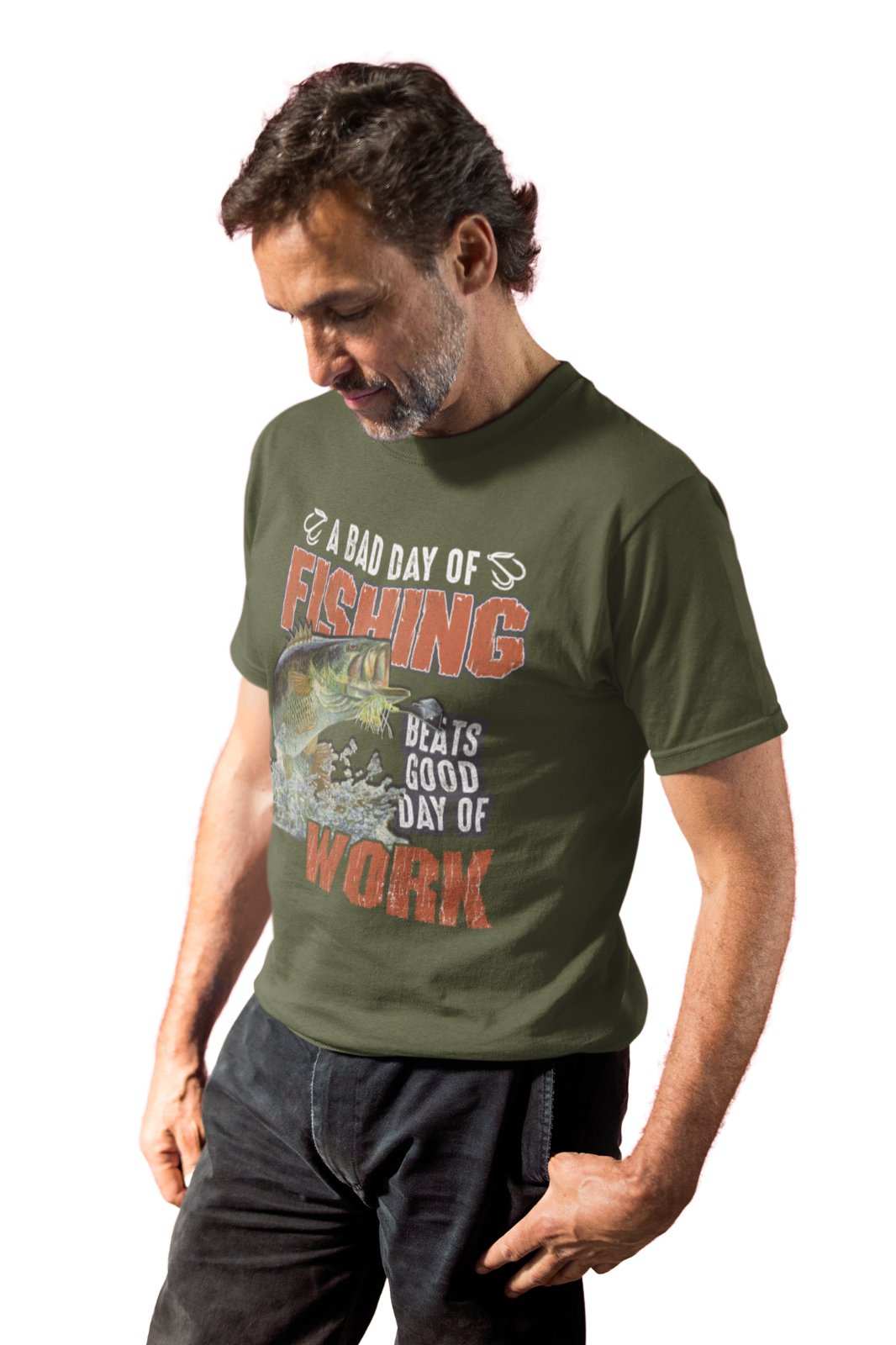 Funny Fishing T-Shirt A Bad Days Fishing Beats A Good Days Work Gift Angler T-Shirt