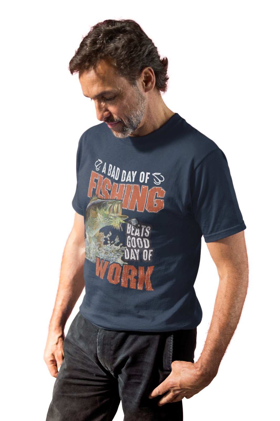 Funny Fishing T-Shirt A Bad Days Fishing Beats A Good Days Work Gift Angler T-Shirt