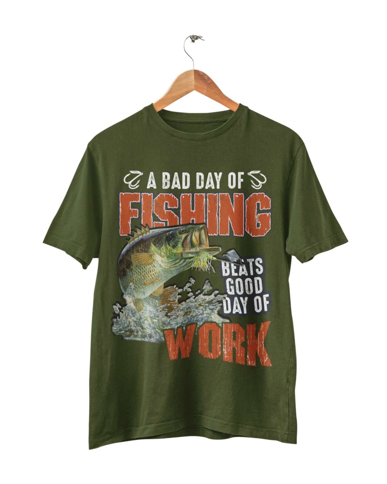 Funny Fishing T-Shirt A Bad Days Fishing Beats A Good Days Work Gift Angler T-Shirt