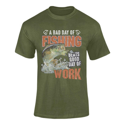 Funny Fishing T-Shirt A Bad Days Fishing Beats A Good Days Work Gift Angler T-Shirt