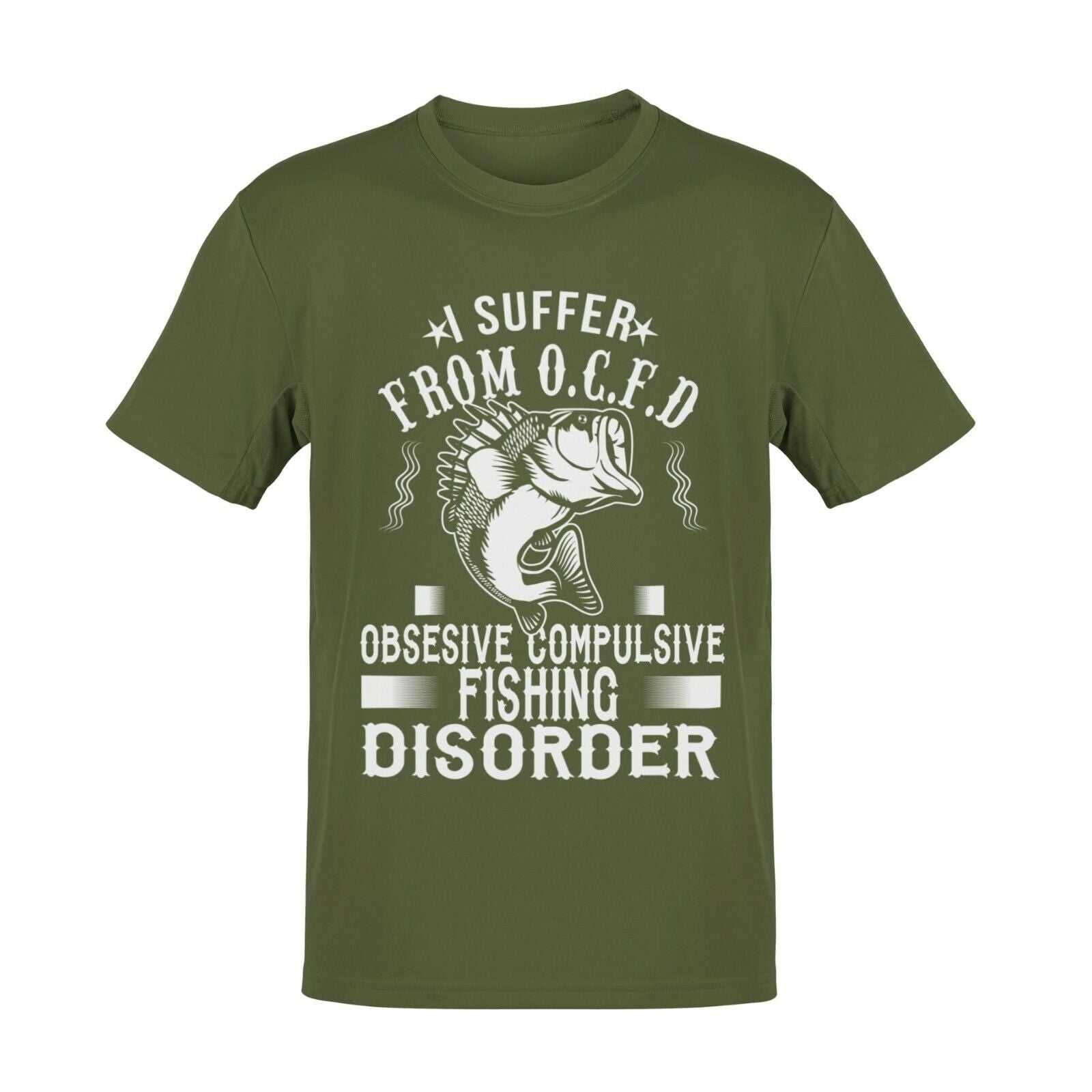 Funny Fishing T-Shirt I SUFFER FROM OCFD OBSESIVE COMPULSIVE FISHING DISORDER T-Shirt Gift
