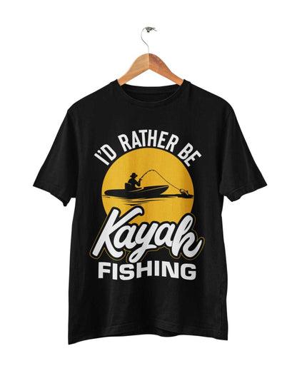 Funny Fishing T-Shirt I'd Rather Be KAYAK Fishing Gift Fisherman Angler T-Shirt