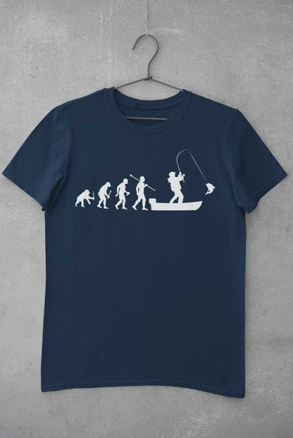 Funny Fishing T-Shirt The Evolution of Man To Boat Fisherman Gift Angler T-Shirt