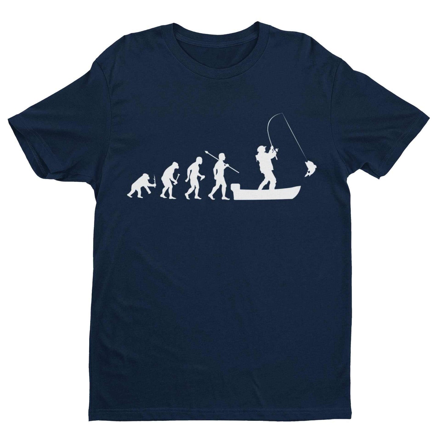 Funny Fishing T-Shirt The Evolution of Man To Boat Fisherman Gift Angler T-Shirt