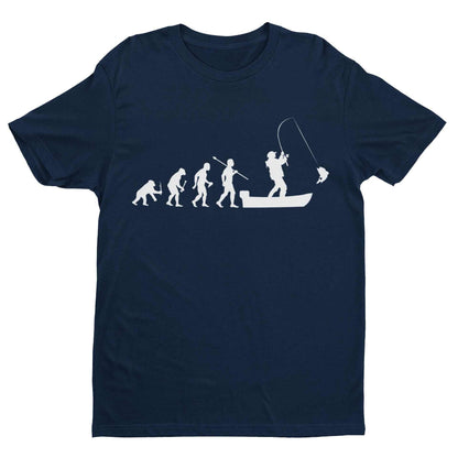 Funny Fishing T-Shirt The Evolution of Man To Boat Fisherman Gift Angler T-Shirt
