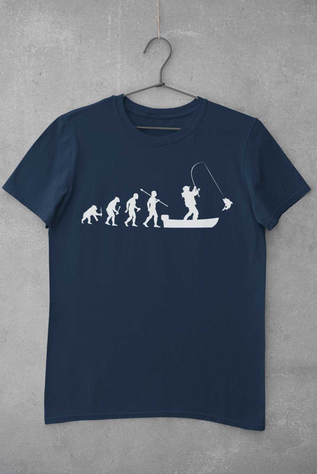 Funny Fishing T-Shirt The Evolution of Man To Boat Fisherman Gift Angler T-Shirt
