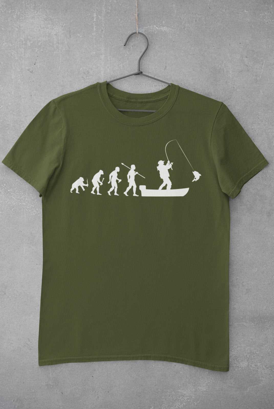 Funny Fishing T-Shirt The Evolution of Man To Boat Fisherman Gift Angler T-Shirt