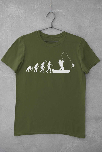 Funny Fishing T-Shirt The Evolution of Man To Boat Fisherman Gift Angler T-Shirt