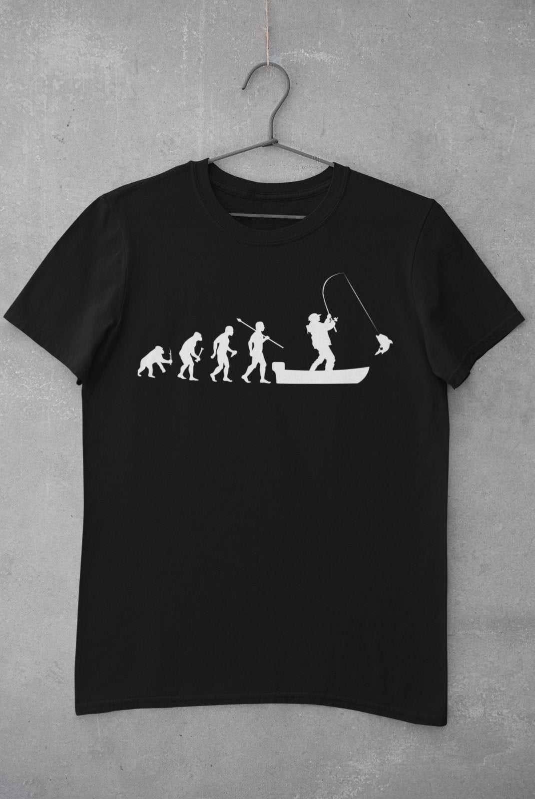 Funny Fishing T-Shirt The Evolution of Man To Boat Fisherman Gift Angler T-Shirt