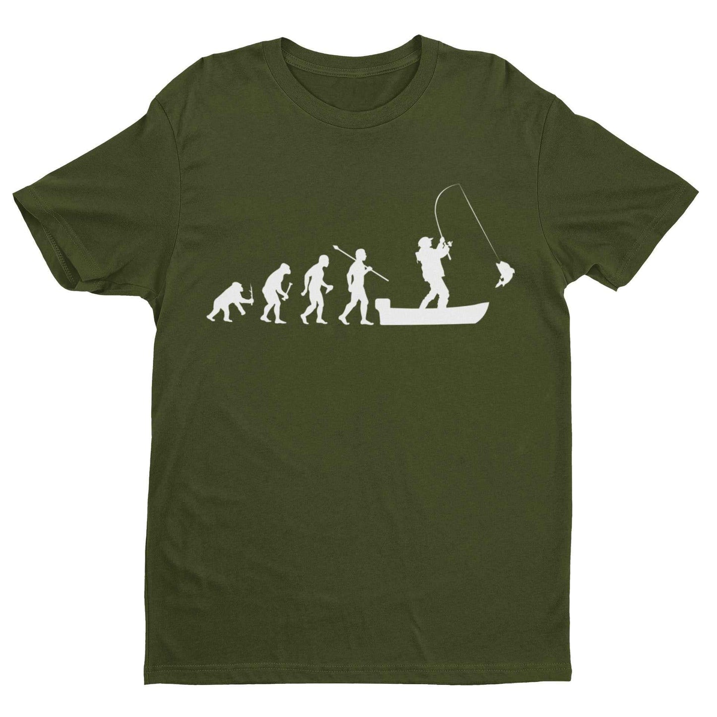 Funny Fishing T-Shirt The Evolution of Man To Boat Fisherman Gift Angler T-Shirt