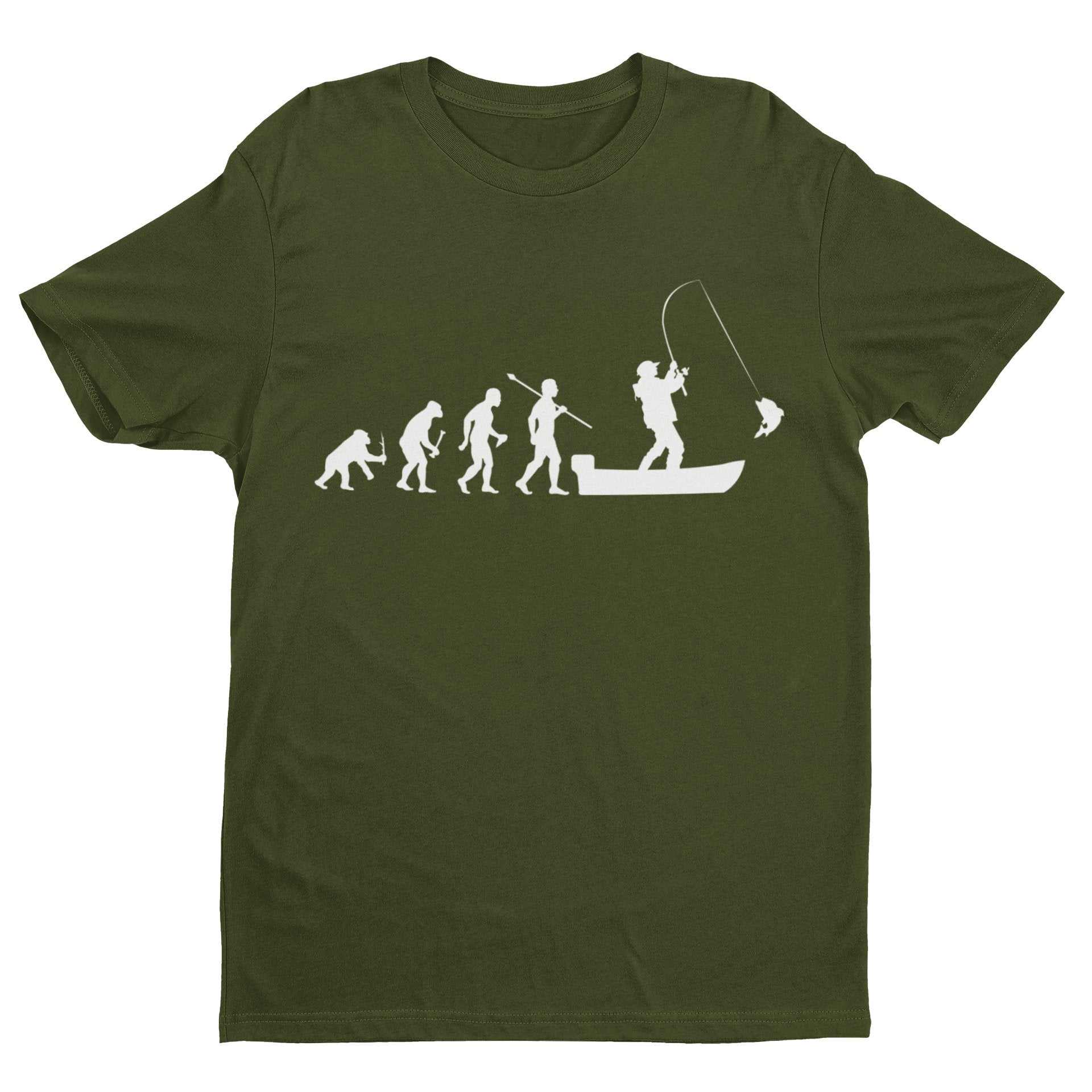 Funny Fishing T-Shirt The Evolution of Man To Boat Fisherman Gift Angler T-Shirt