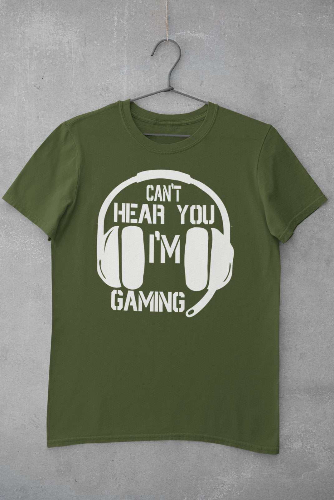 Funny Gamer T-Shirt CANT HEAR YOU I'M GAMING Headphones Gift Video Games T-Shirt