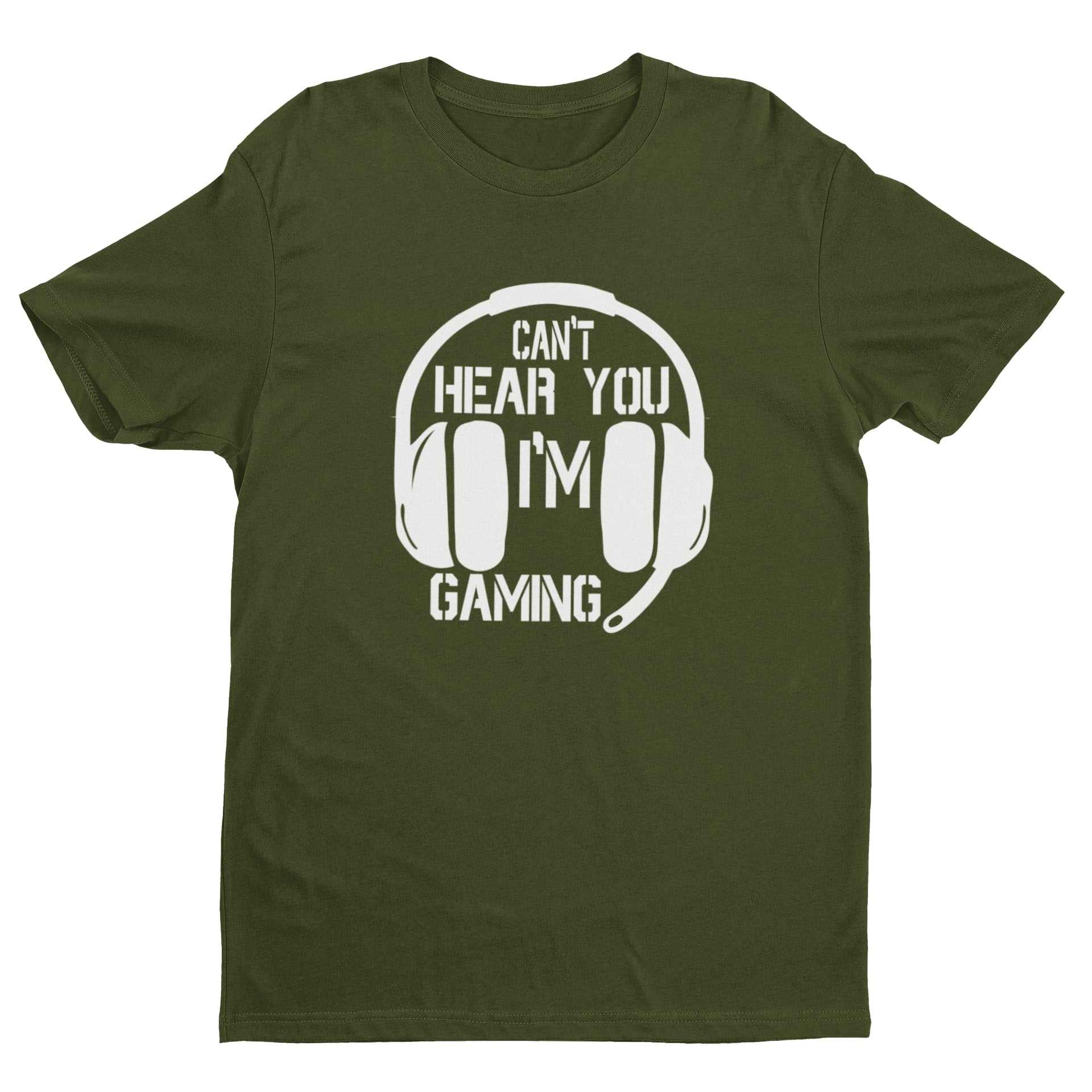 Funny Gamer T-Shirt CANT HEAR YOU I'M GAMING Headphones Gift Video Games T-Shirt