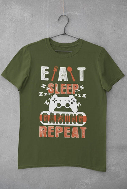 Funny Gamer T-Shirt EAT SLEEP GAMING REPEAT Sizes Small to 6XL Video Games Gift T-Shirt