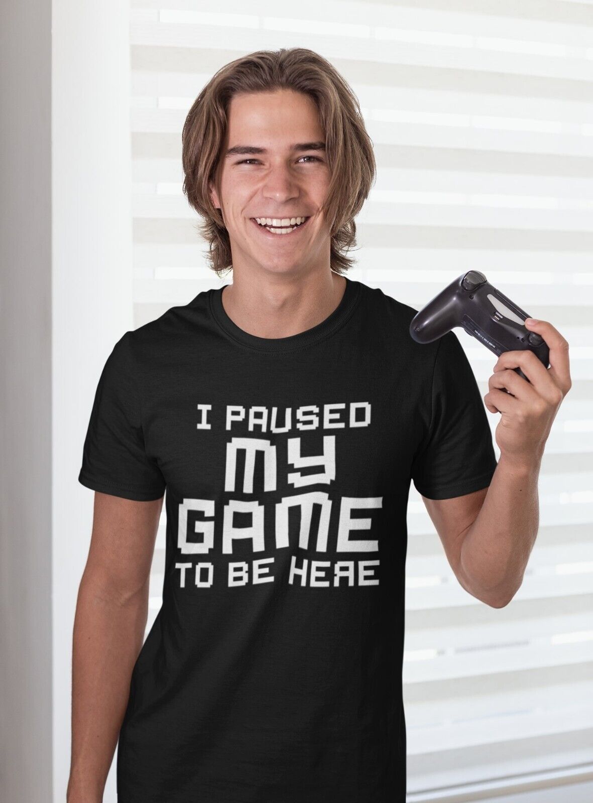 Funny Gamer T-Shirt I PAUSED MY GAME TO BE HERE Small to 6XL Video Gaming Gift T-Shirt