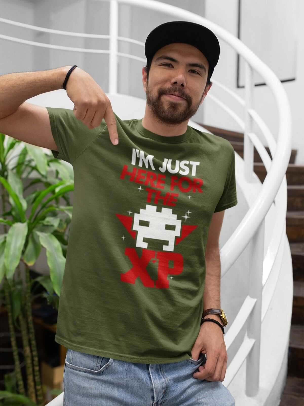 Funny Gamer T-Shirt I'M JUST HERE FOR THE XP Gaming Gift Small to 6XL Novelty T-Shirt