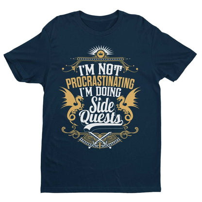 Funny Gamer T‑Shirt - “I’m Not Procrastinating, I’m Doing Side Quests” Unisex T-Shirt T-Shirt