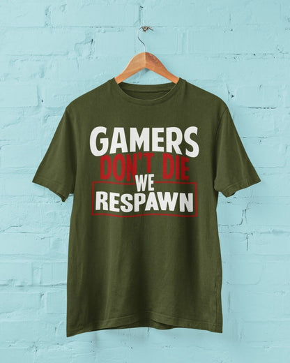 Funny Gaming T-Shirt GAMERS DON'T DIE WE RESPAWN Small to 6XL Video Games Gift T-Shirt